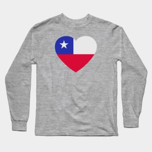 I Love Chile // Heart-Shaped Chilean Flag Long Sleeve T-Shirt